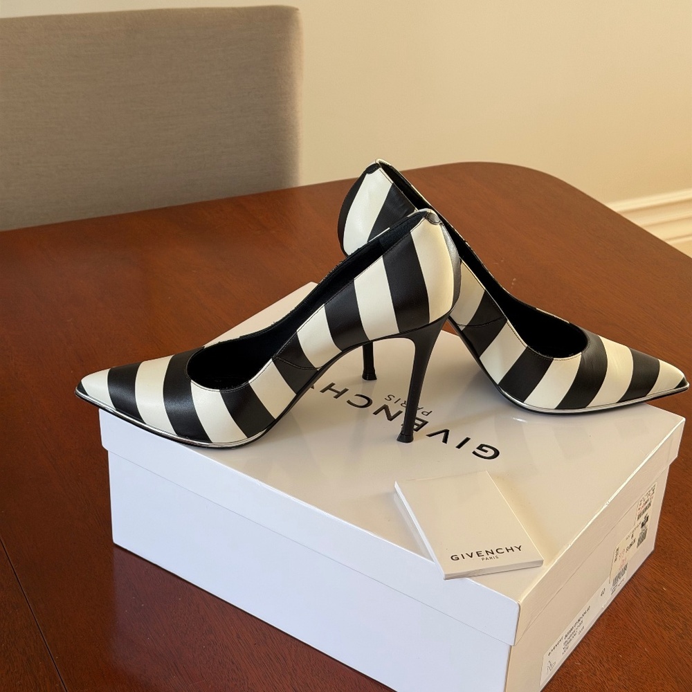 Black/White leather zebra striped heels - GIVENCHY Size 40